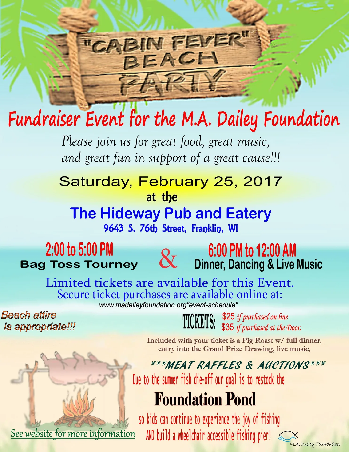 Cabin Fever Beach Party Flyer